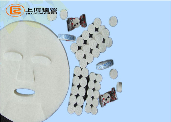 Feuille 100% faciale de masque de la rayonne 45GSM de masque hygiénique de papier comprimé dans le blanc