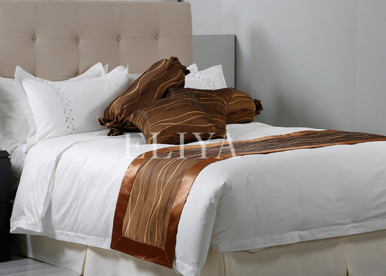Linge de lit brillant d'hôtel de broderie de taille moderne de double avec les fils 100% de coton