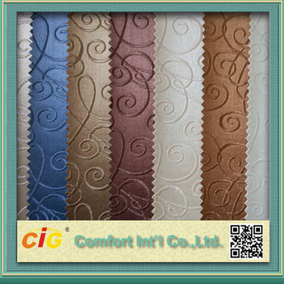 Tissu de cuir de tapisserie d'ameublement d'automobile de PVC de relief par couleur classique 0,6 - 1.2mm épais
