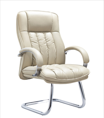 chaise en cuir synthétique brune de bureau d'unité centrale sans roues WG8355