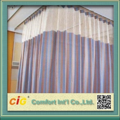 Tissu de rideau en utilisation d'hôpital de compartiment de polyester/matériel modernes tissu de rideau pour la tapisserie d'ameublement