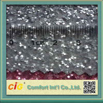 Tissu en cuir synthétique de PVC de scintillement de décoration/tissu en cuir brillant