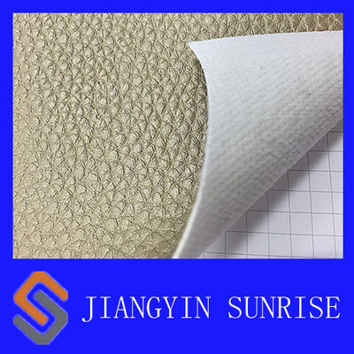 Tissu d'or de similicuir de PVC de perle décorative d'hôtel avec l'impression