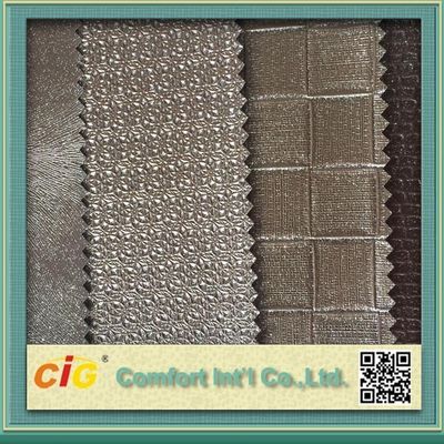 Tissu de cuir de tapisserie d'ameublement d'automobile de PVC de relief par couleur classique 0,6 - 1.2mm épais