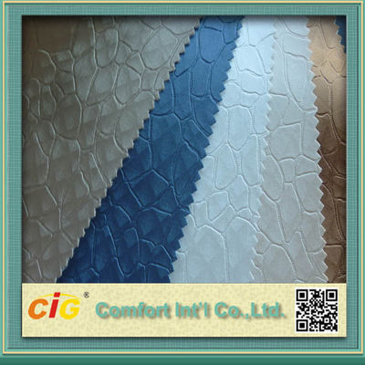 Tissu de cuir de tapisserie d'ameublement d'automobile de PVC de relief par couleur classique 0,6 - 1.2mm épais