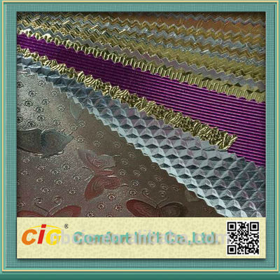 Matériel métallique de tissu de similicuir de PVC de Waterproolf pour la tapisserie d'ameublement de sacs/voiture Seat