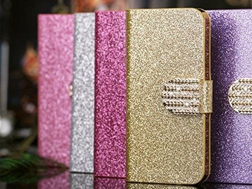 beau portefeuille de couverture de l'iphone 6 de similicuir de secousse de diamant de fille avec la caisse de support