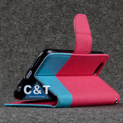 Cas protecteur plus d'Iphone 6 en cuir minces, porte-cartes de crédit en compte de support de portefeuille