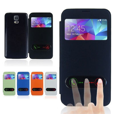 Anti- la secousse en cuir futée de la galaxie S5 de téléphone portable de Samsung d'éraflure enferme la couverture de batterie