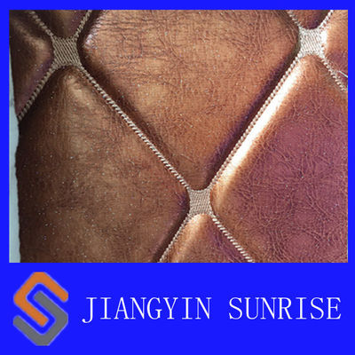 Tissu de tapisserie d'ameublement commercial de cuir de Faux de Brown avec l'éponge de polyuréthane