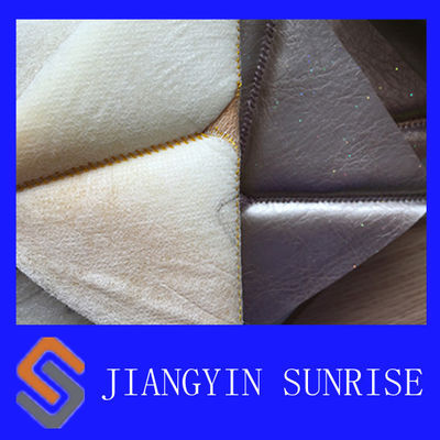 Faux tissu de tapisserie d'ameublement en cuir blanc, cuir tissé de synthétique d'unité centrale de tissu balayé par sergé