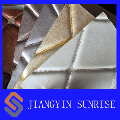 Faux tissu de tapisserie d'ameublement en cuir blanc, cuir tissé de synthétique d'unité centrale de tissu balayé par sergé