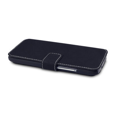 Caisse mince noire de téléphone portable du portefeuille HTC de cuir d'unité centrale avec le porte-cartes pour HTC un mini 2