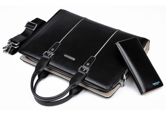 Sac à main de Satchel de serviette des affaires des hommes en cuir avec la ceinture durable d'épaule