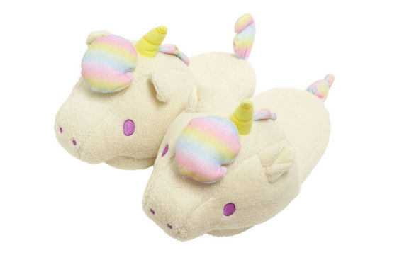 DAS Einhorn - pantoufles de peluche de maison d'hiver de pantoffeln de weiche pour des dames de filles