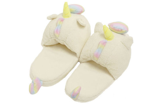 DAS Einhorn - pantoufles de peluche de maison d'hiver de pantoffeln de weiche pour des dames de filles
