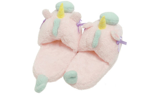 DAS Einhorn - pantoufles de peluche de maison d'hiver de pantoffeln de weiche pour des dames de filles