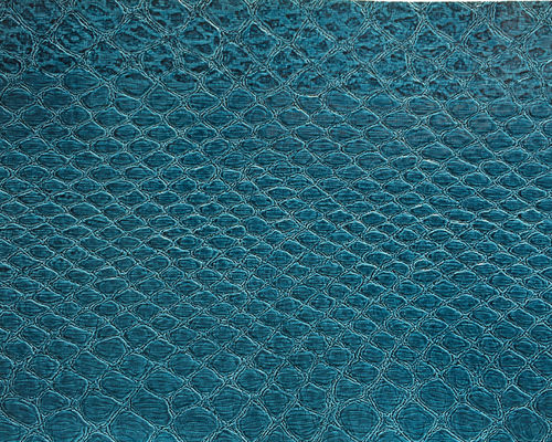 Tissu bleu de cuir de Faux pour des sacs à main, tissu de cuir d'alligator de Faux de sac de femmes