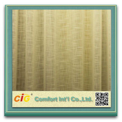 Tissu moderne de rideau de rideau teint par fil en grain croisé de tissu en rideau pur en croix
