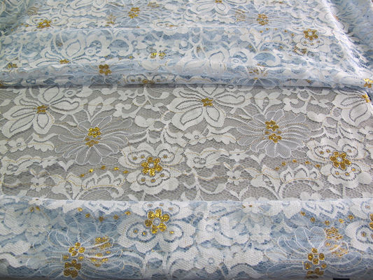 Dentelle de cil de rideau grandes et haute catégorie de règlage de tissu colorées par or moderne