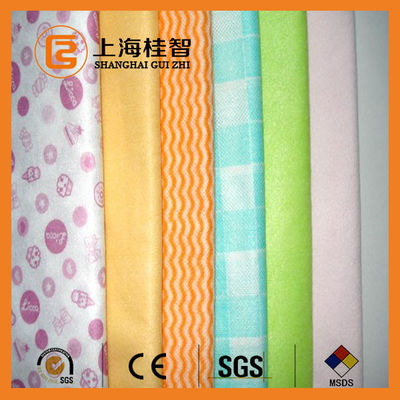 Ligne bleue non tissée chimique absorbante modèle de vague de chiffon de nettoyage de liaison de place