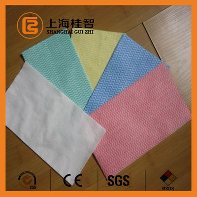 Ligne bleue non tissée chimique absorbante modèle de vague de chiffon de nettoyage de liaison de place
