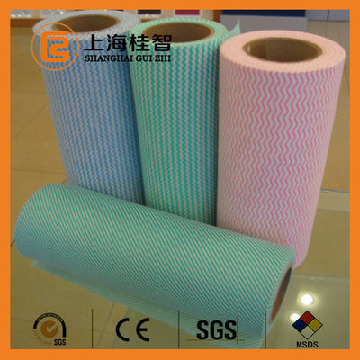 Chiffons 100% perforés de Nonwoven de Spunlace de rayonne de FORCE avec la bonne absorbance de l'eau