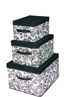 Grandes boîtes de rangement non tissées essentielles roses de ménage avec le couvercle pour l'habillement